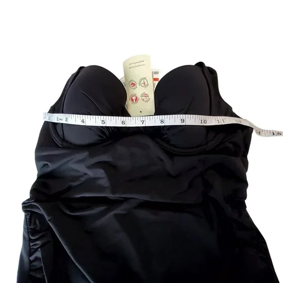 Tmmy Bahamas Black Padded Tankini Swimsuit With Adjustable Tie Back For Women XS - Picture 4 of 14